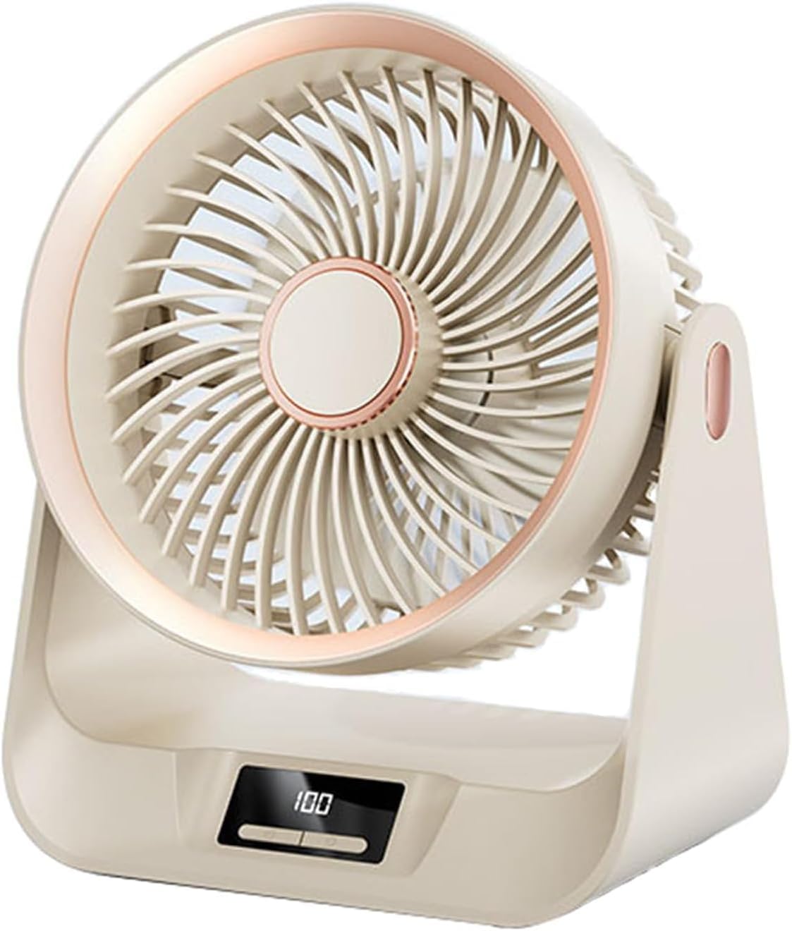 Tragbarer Tischventilator Mit Timerfunktion, 5 Geschwindigkeitsstufen, Wiederaufladbar Und Verstellbarem Winkel