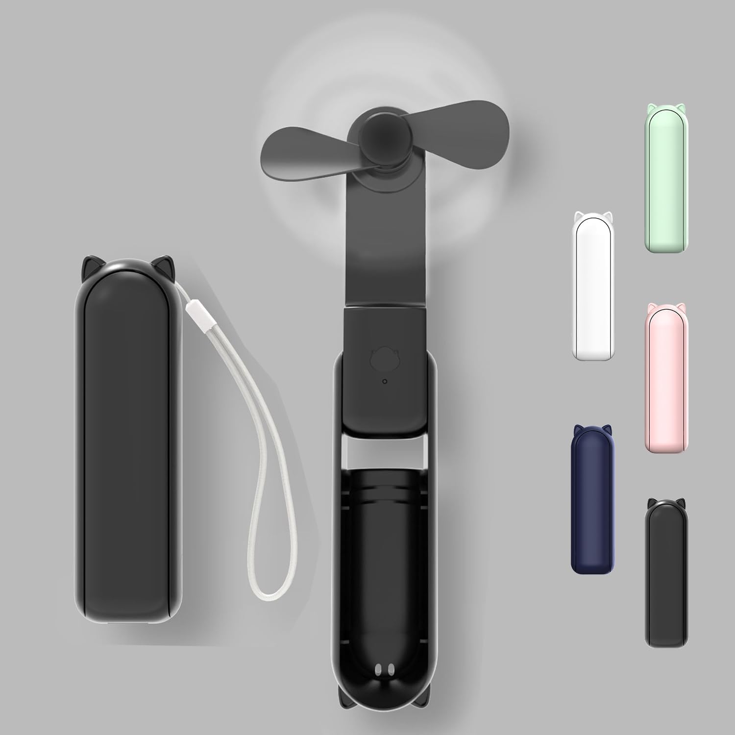 Tragbarer, Wiederaufladbarer Ventilator, Mini-faltventilator Für Die Hosentasche, Tragbarer, Usb-aufladbarer Ventilator