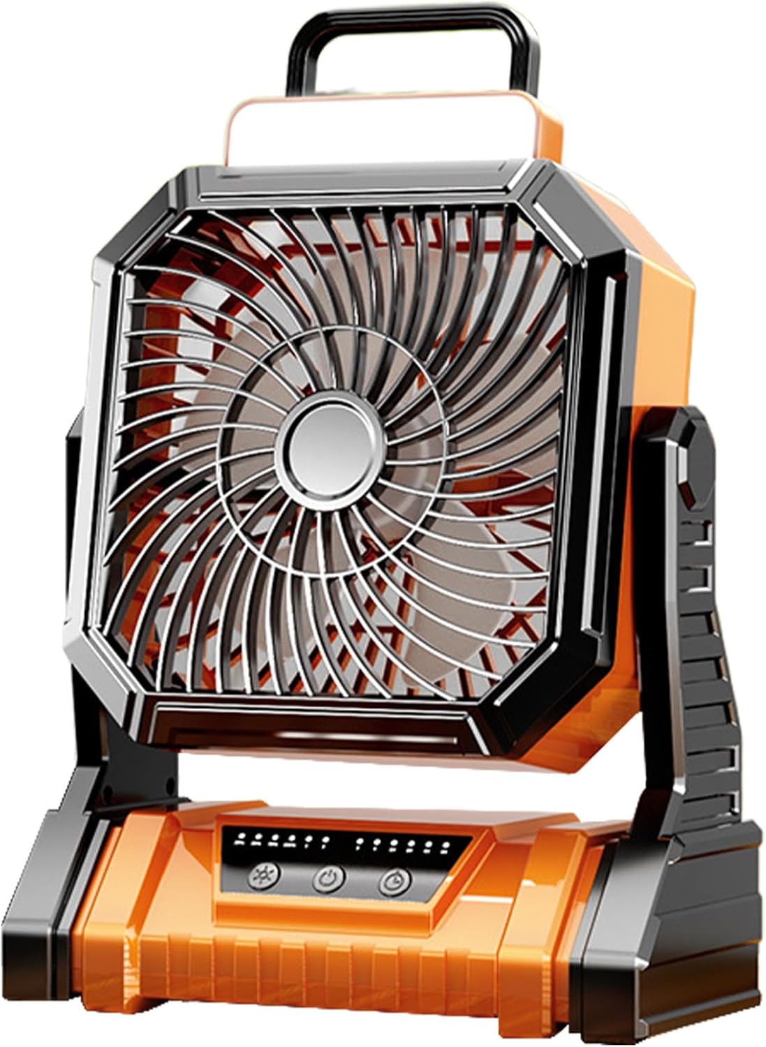 Tragbarer, Wiederaufladbarer Ventilator Für Den Außenbereich, Led-licht, 4 Einstellbare Luftstrommodi, Für Drinnen Und Draußen