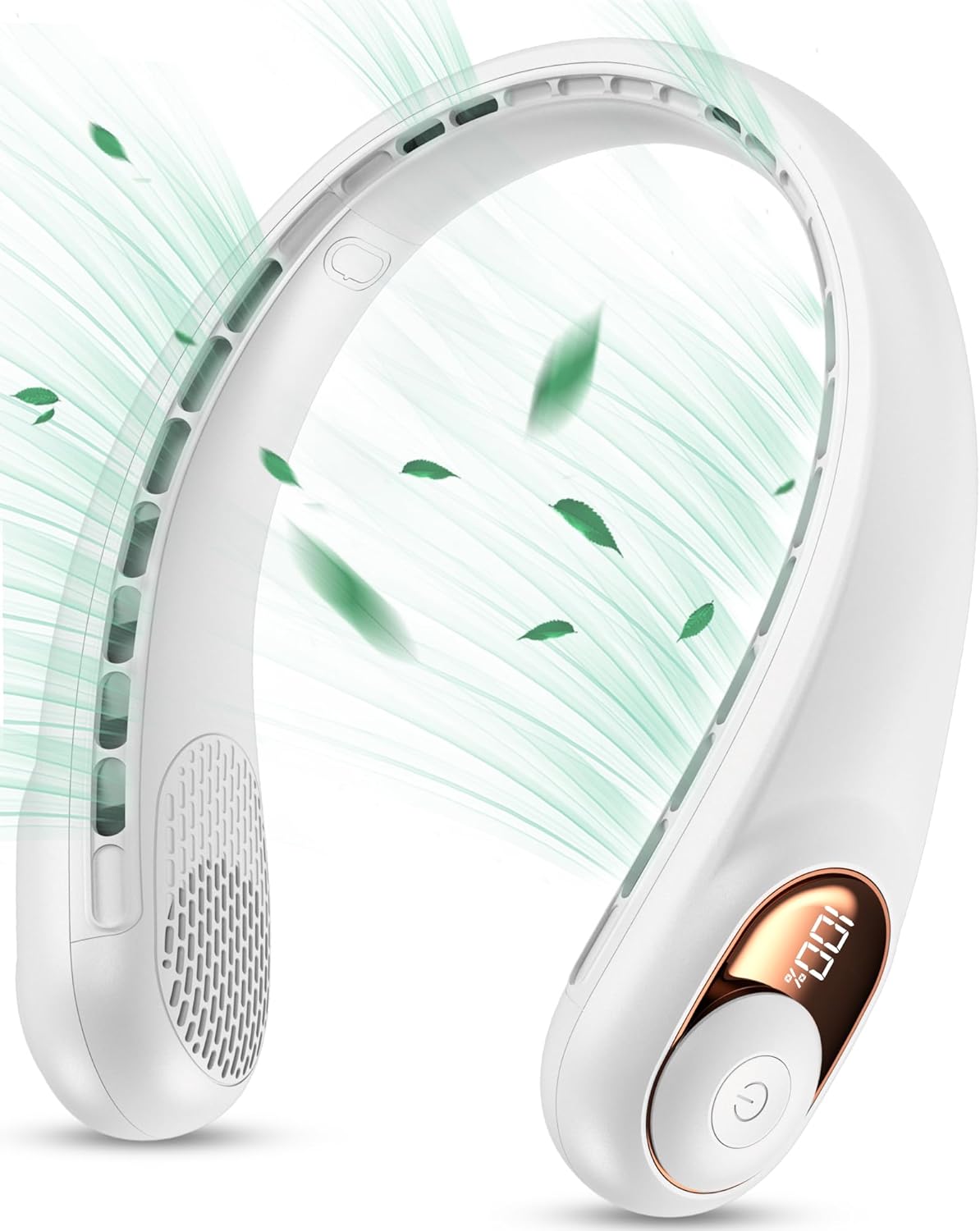 Tragbarer Nackenventilator, Wiederaufladbarer Nackenventilator, Verbessertes Led-display, Betrieb Mit Einem 3600-mah-akku, 3 Geschwindigkeitsstufen