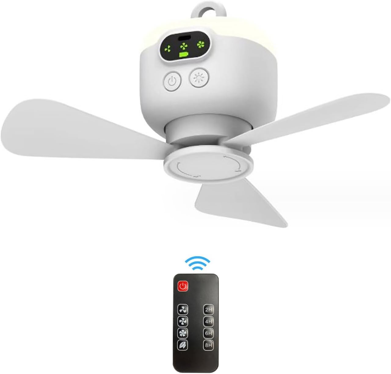 Deckenventilator, Usb-ladefunktion, 8000-mah-akku, Led-anzeige, Kabellos, Mit Ambientebeleuchtung, Für Zuhause Und Büro
