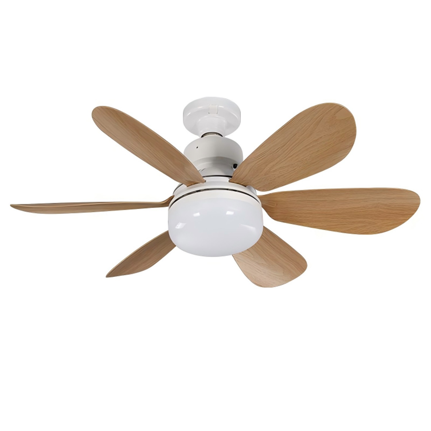 Deckenventilator Mit Fernbedienung, Leise, Dimmbar, 40-w-e27-leuchtmittel, 6 Flügel, 3 Geschwindigkeitsstufen, Für Wohnzimmer, 52 Cm, Holzoptik
