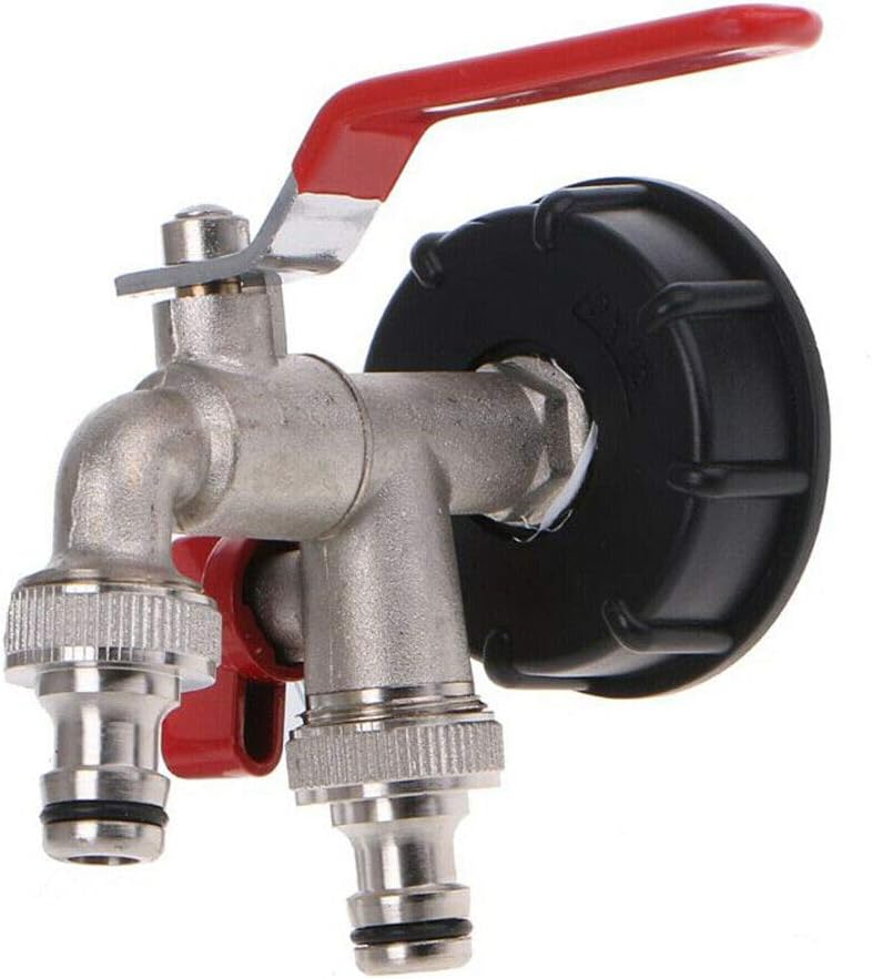 Ibc S60×6 Messing-ablassventil, Doppelter 1/2"-auslass Mit Doppelventil, 60-mm-einlass, Schnellanschluss Für Tanks, Garten- Und Industrieanwendungen