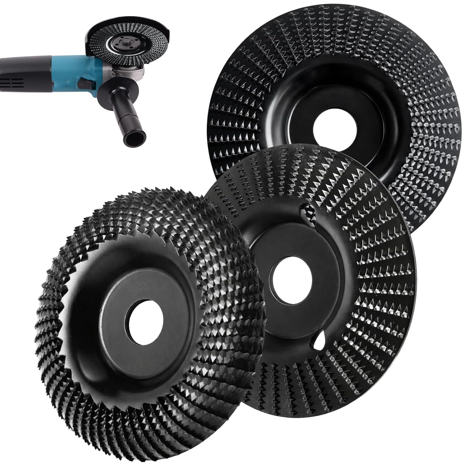 3-teiliges 125-mm-holzschleifscheiben-set, Geeignet Für Winkelschleifer, 125-mm-schleifscheibe Zum Wurzelschnitzen, Farbentfernen, Gravieren, Bildhauen, Formen Und Schleifen