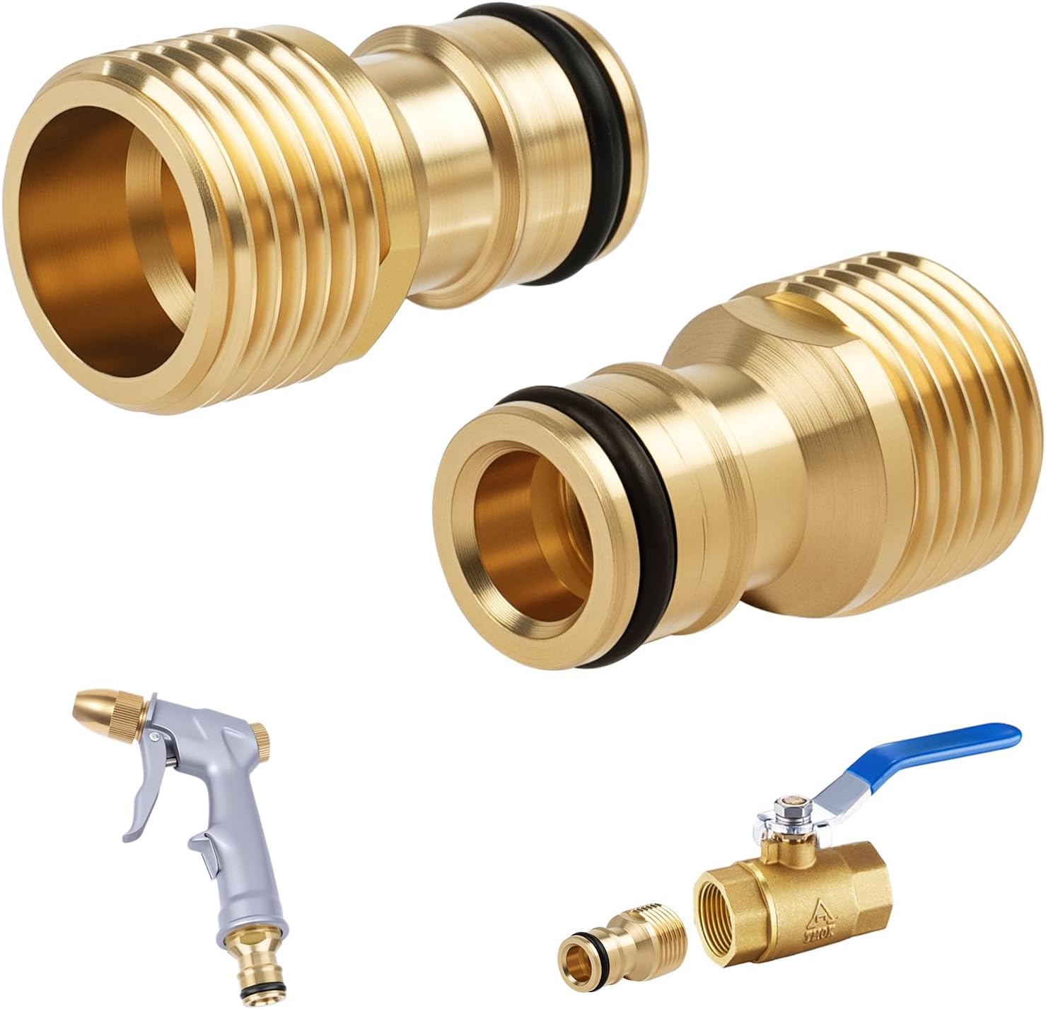 Stück 1/2"-schnellkupplungsverbinder Aus Messing Mit Gewinde, Küchenarmatur-schlauchadapter, Gartenschlauchadapter, Messing-gewindeverbinder Für Wasserpistolenzubehör