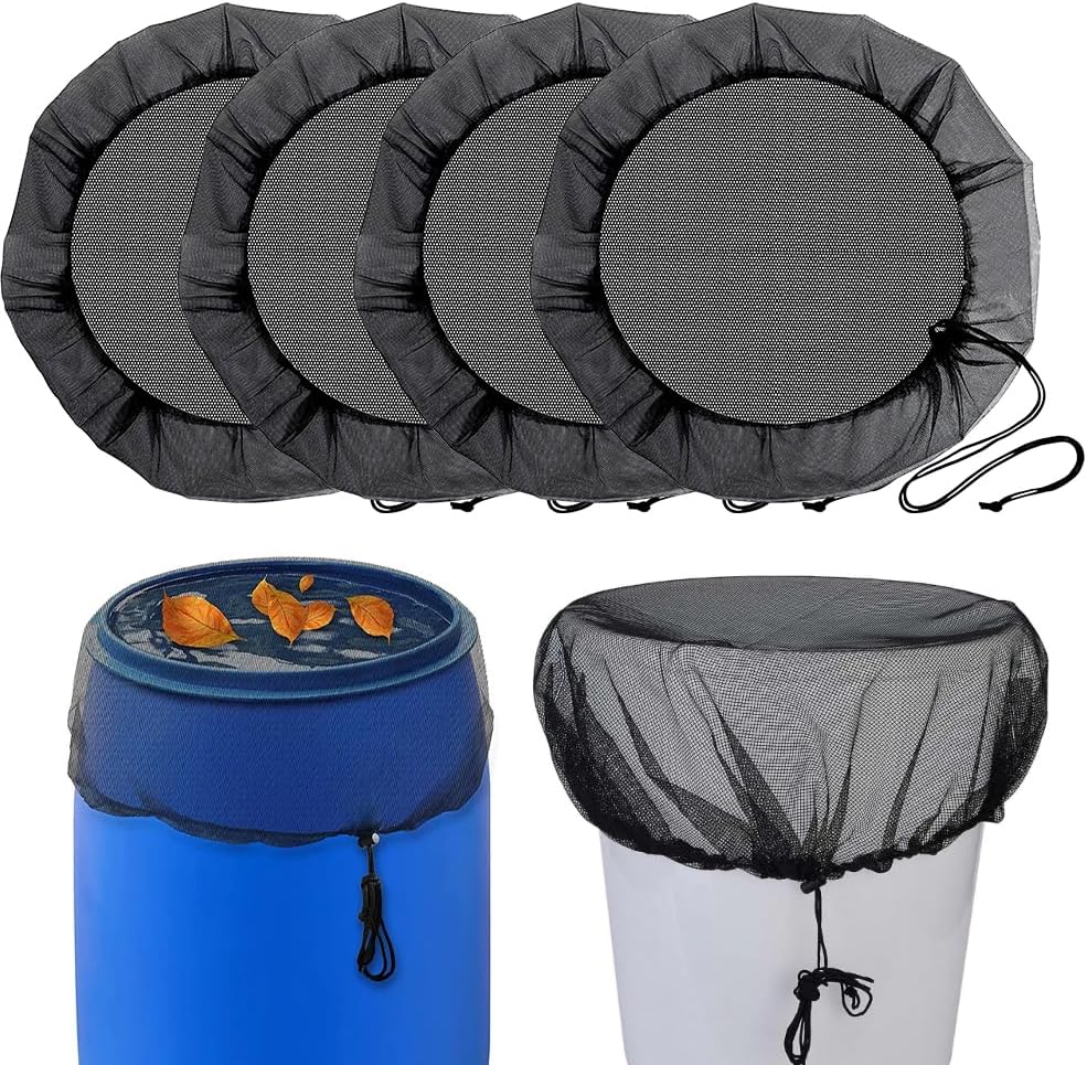 4-teiliges Regentonnennetz, Ø 95 Cm Fassabdeckung, 95 Cm Schutznetz-regentonnenabdeckung Mit Kordelzug, Schutz Vor Mücken Und Blättern