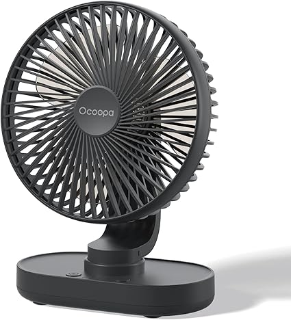 Ocoopa Tischventilator – 120° Automatische Oszillation, 4000-mah-akku, 12 Stunden Laufzeit, Extrem Leise – Für Büro, Zuhause Und Reisen