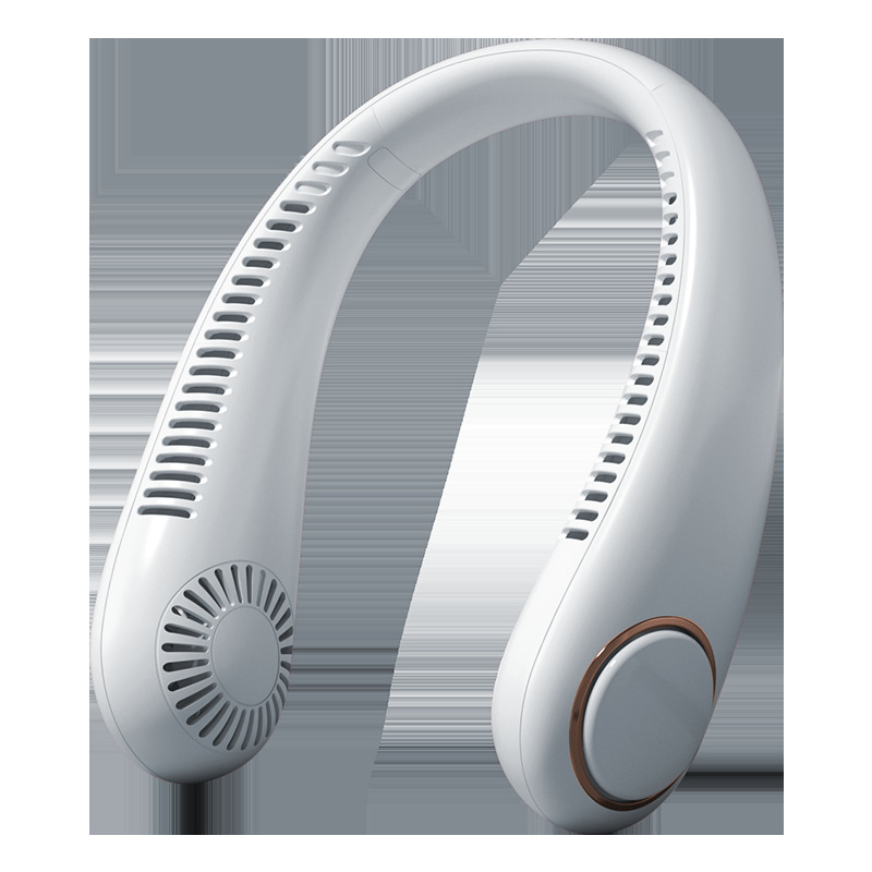 Tragbarer Nackenventilator, Freihändiger Usb-ventilator Ohne Rotorblätter, Leiser Nackenventilator Zum Aufhängen, Drei Geschwindigkeitsstufen Für Zuhause, Büro, Reisen, Outdoor-sport, Weiß, Usb-anschl