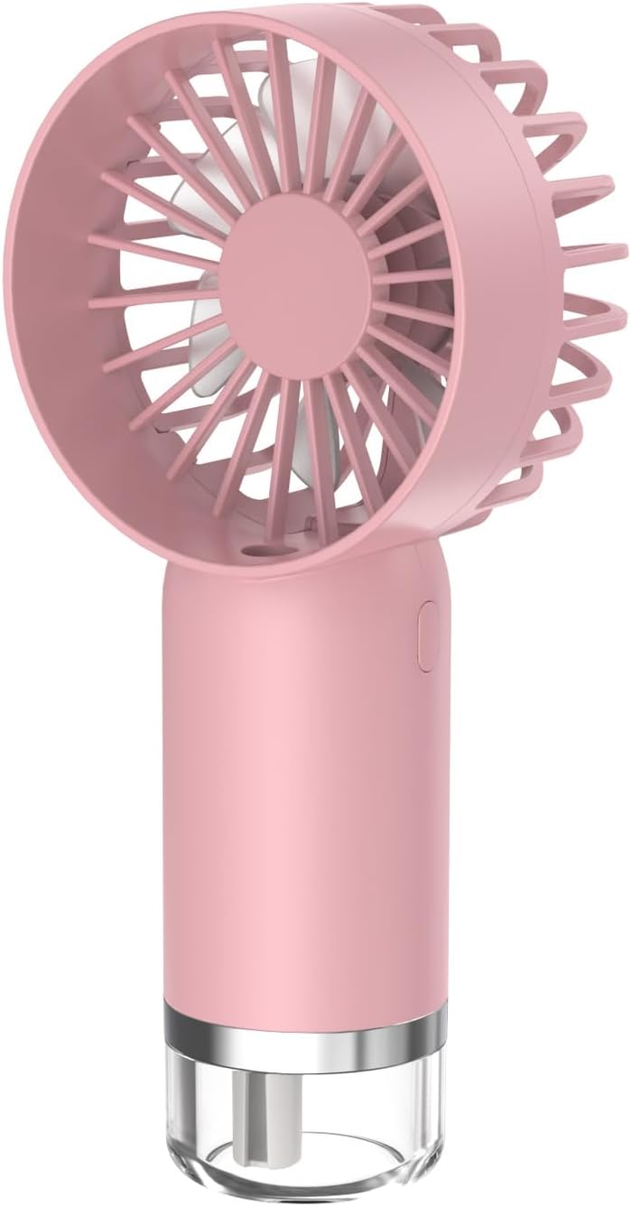 Tragbarer Nebelventilator – Mini-usb-aufladbar, 3 Geschwindigkeitsstufen – Kühlgerät Für Büro & Strand – Rosa