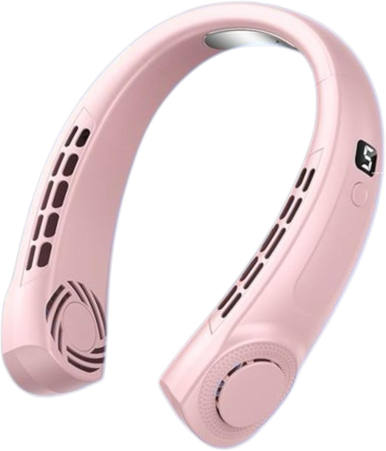 Nackenventilator – Technisch, Modern Und Erfrischend – Keramik-led-display, 5 Geschwindigkeitsstufen, 4000-mah-akku – Leiser 360°-betrieb Im Freien – Pink