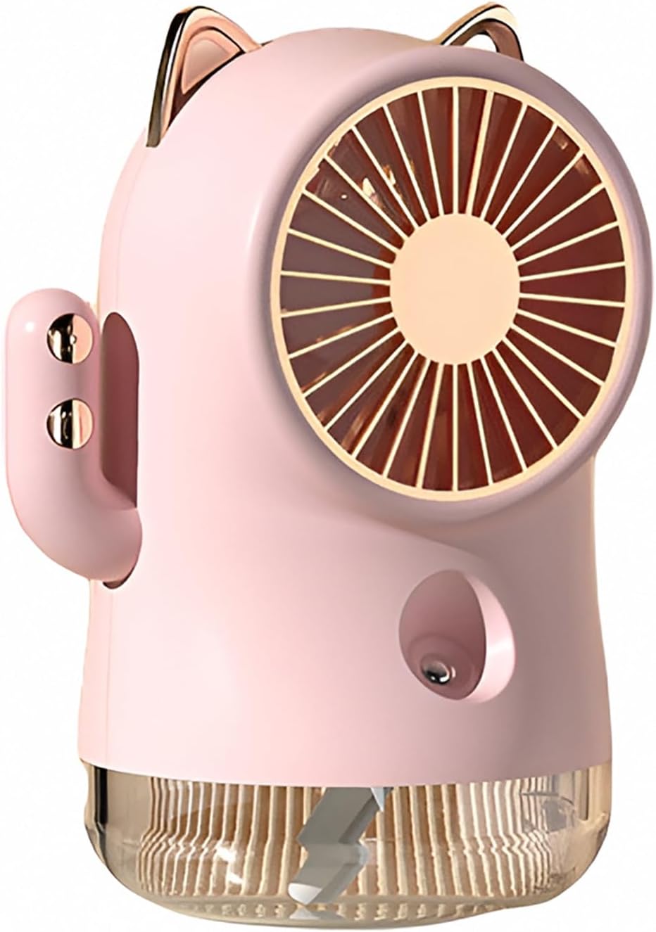 Mini-handventilator – Mit Sprühfunktion, 3 Geschwindigkeitsstufen, Usb-aufladbar – Für Schreibtisch Und Unterwegs – Pink