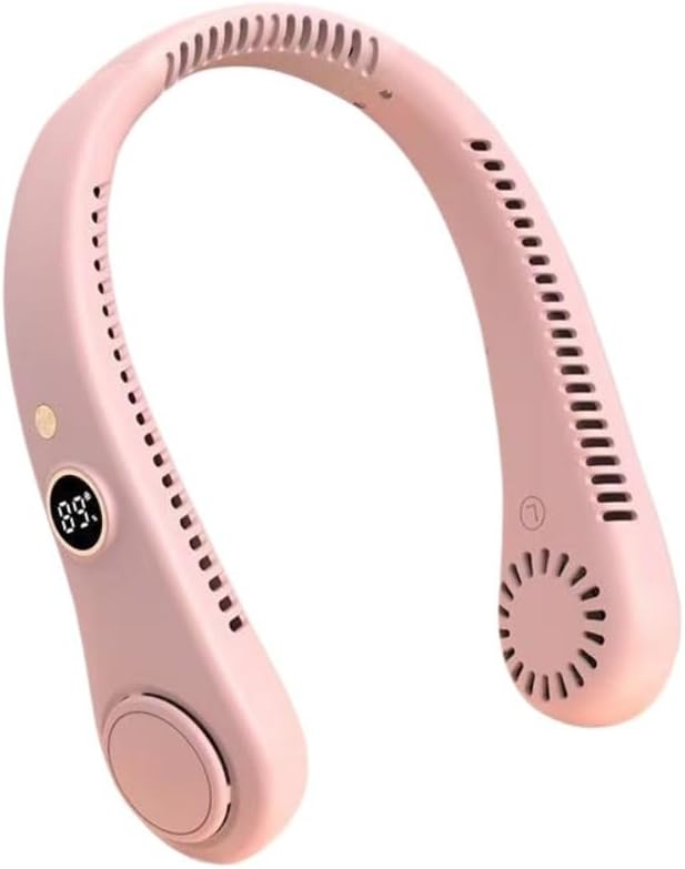 Tragbarer Nackenventilator – Rotorblattlose 360°-kühlung – Für Drinnen Und Draußen – Leise Und Mit Langer Akkulaufzeit – Rosa