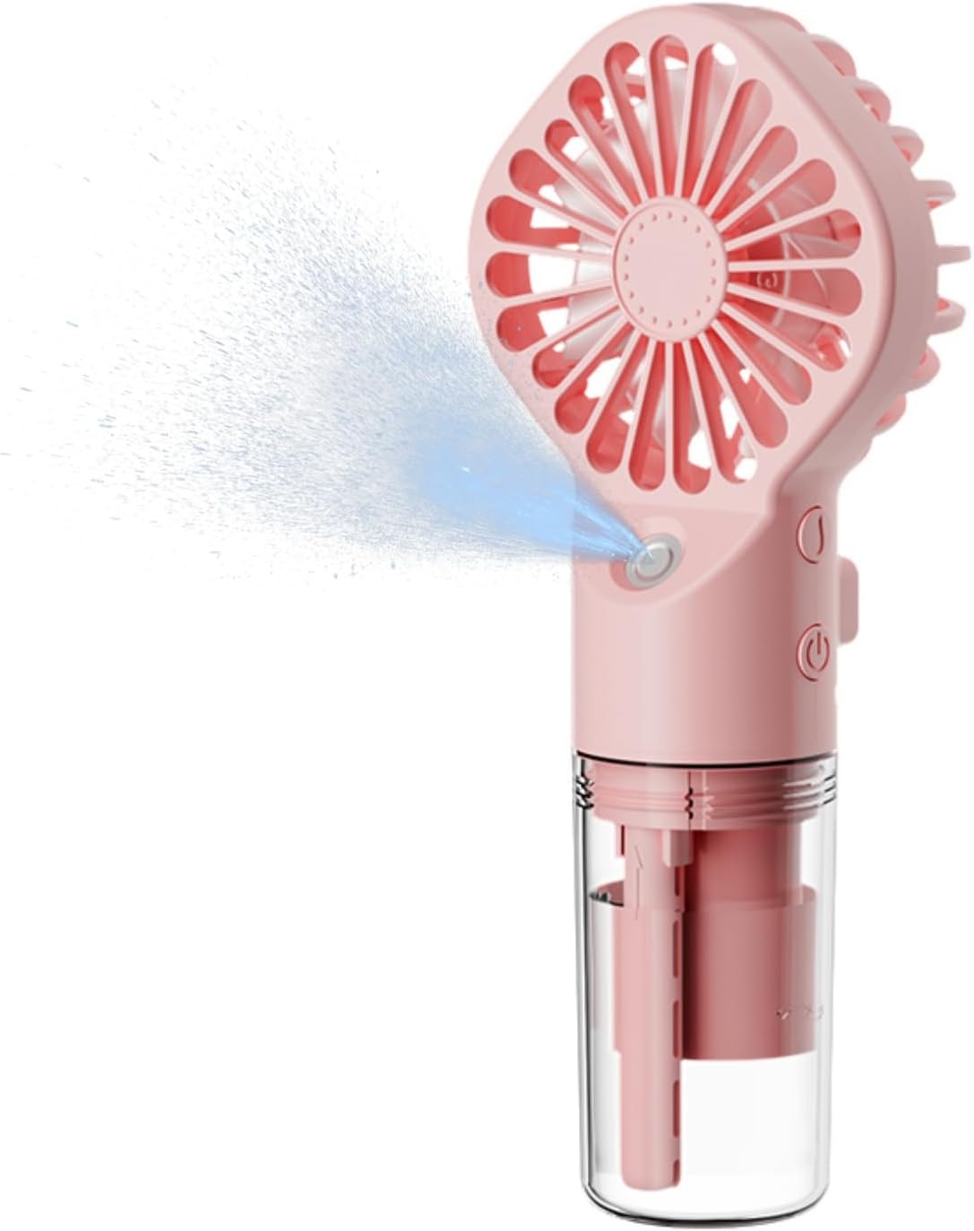 Tragbarer Sprühventilator – Handventilator Mit Sprühfunktion – Usb-c-aufladbar – 4 Geschwindigkeitsstufen – Pink