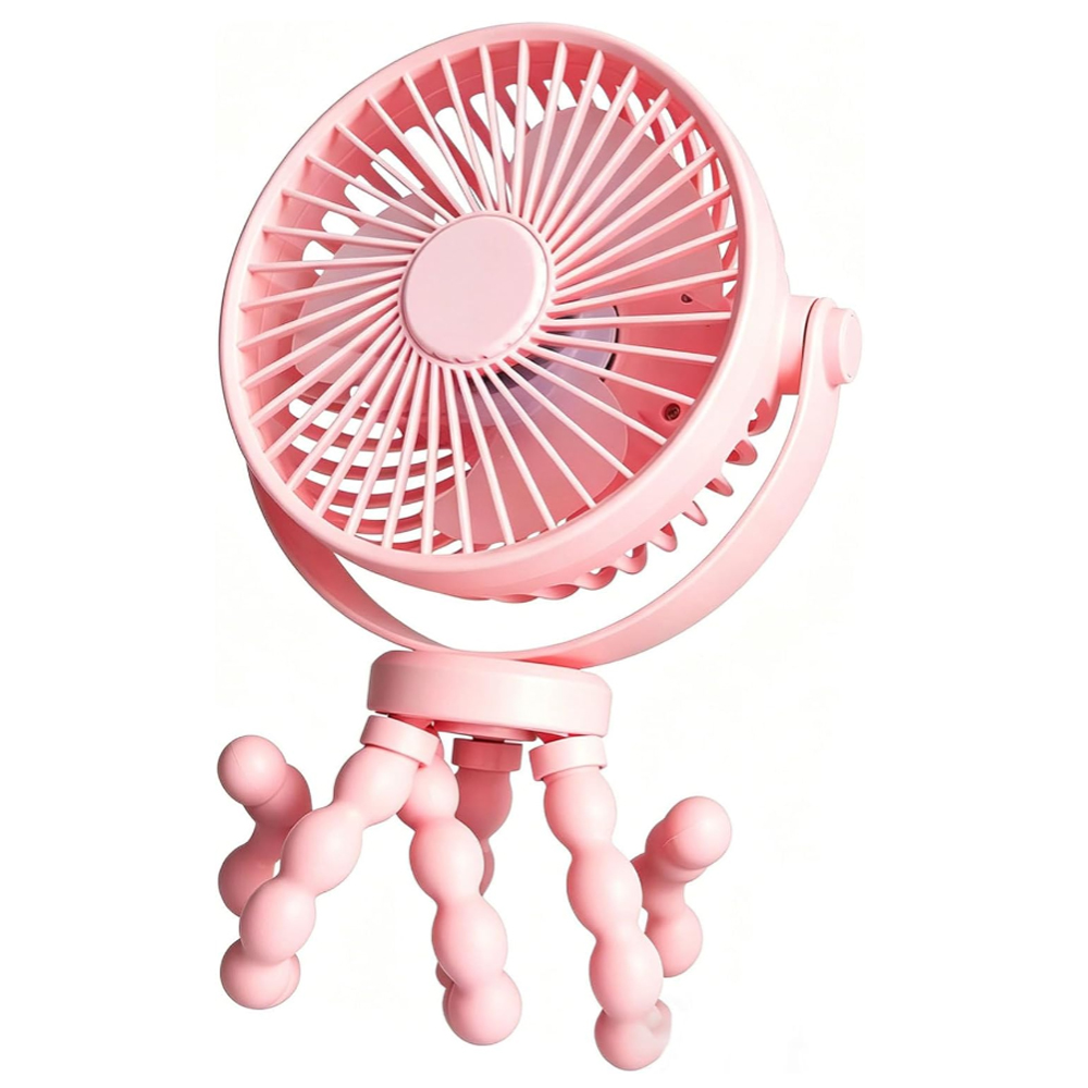 Mini-ventilator, Tragbar, Mit Faltbarem Clip, 3 Belüftungsmodi, 720° Verstellbar, Usb-anschluss, Für Drinnen Und Draußen, Pink