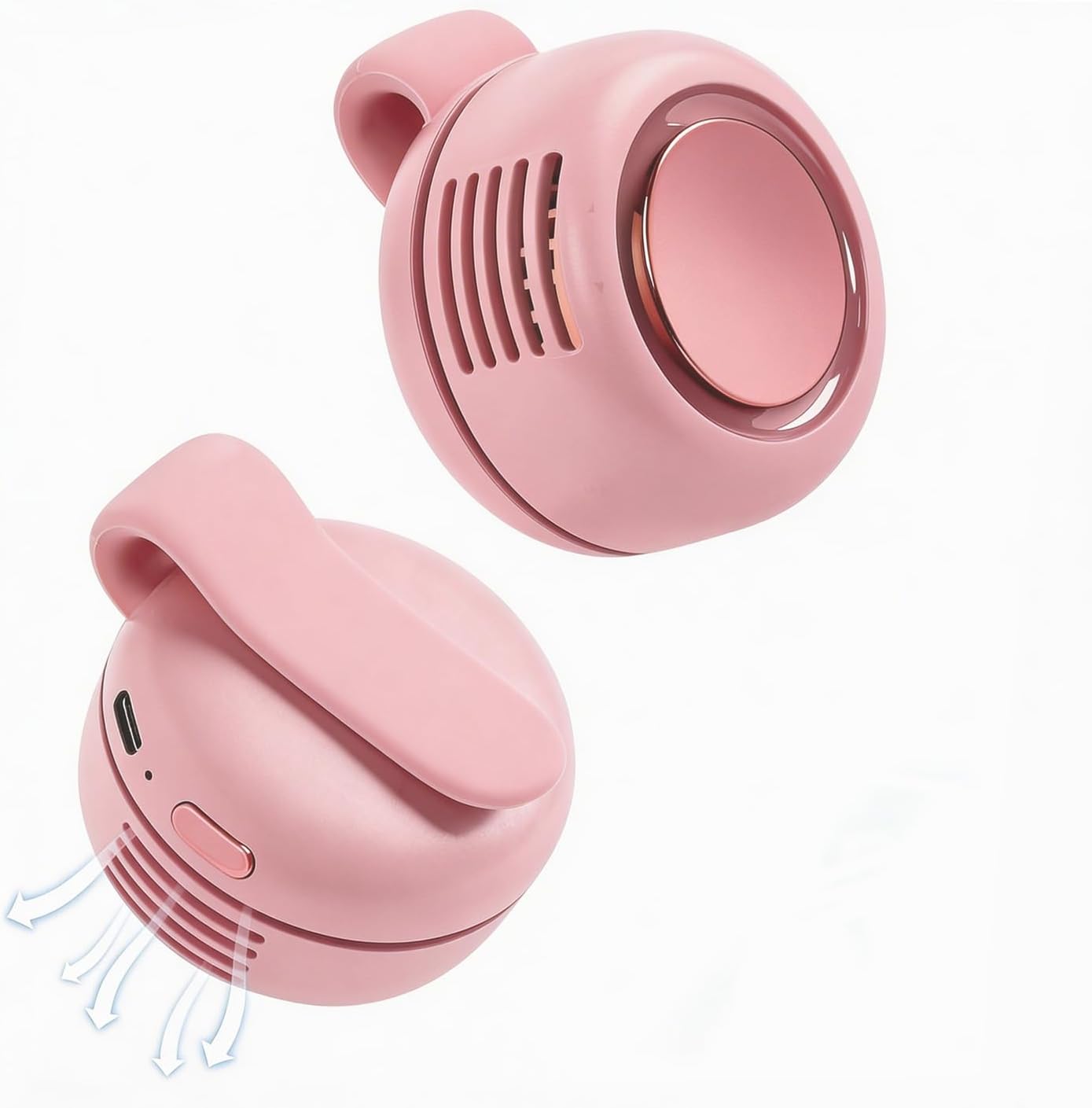 Mini-ventilator – 360°-kühlung – Verstellbar, 3 Geschwindigkeitsstufen, Gürtelclip – Kompakt Für Outdoor, Reisen Oder Büro – Pink