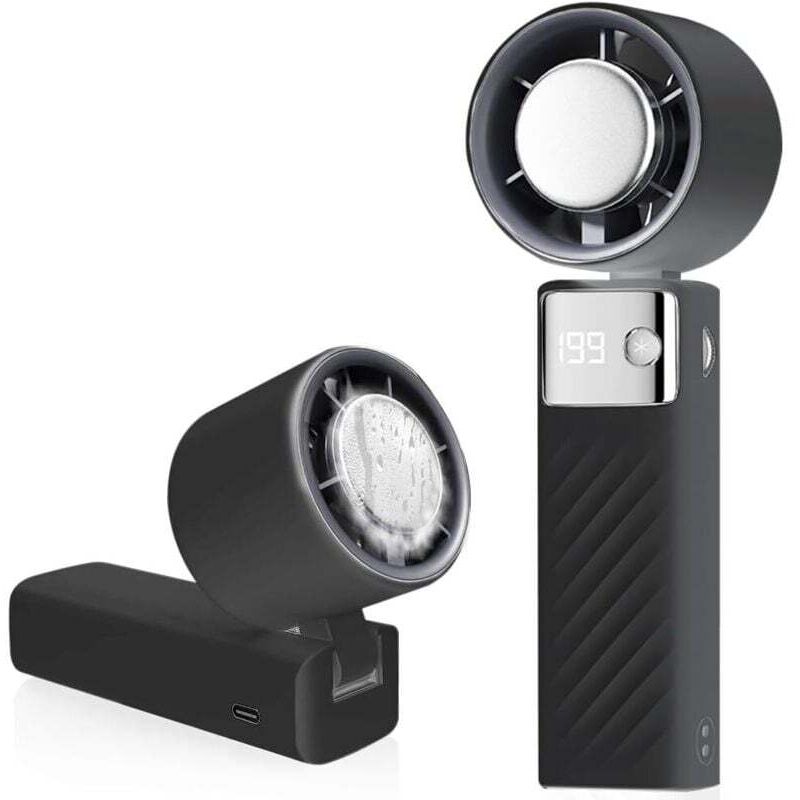 Mini-turboventilator – 5000 Mah, 1 Bis 199 Geschwindigkeitsstufen – Leise, Usb-aufladbar – Ideal Für Camping, Sport Und Reisen – Schwarz