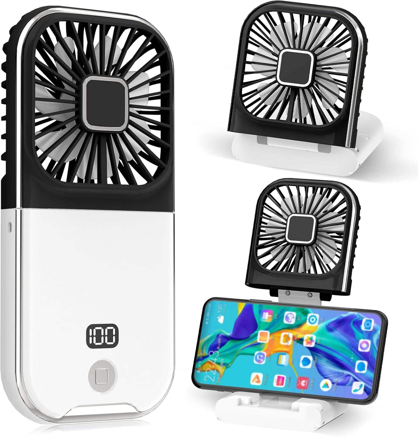 Mini-handventilator Mit 4 Usb-geschwindigkeitsstufen – Kleiner, Tragbarer Ventilator – 3000-mah-akku – Für Büro Und Zuhause – Schwarz