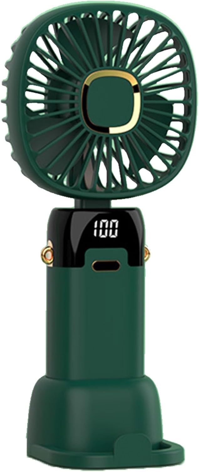 Leiser, Tragbarer Ventilator, 5 Geschwindigkeitsstufen, Led-anzeige, Usb-aufladbar, Nackenventilator, Für Zuhause Und Camping (dunkelblau)