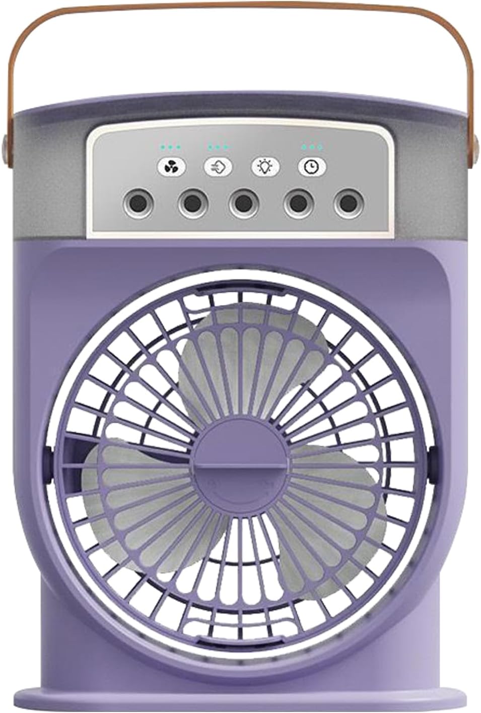 Tischventilator Mit Nebelfunktion, 3 Geschwindigkeitsstufen, 5 Düsen Und 600-ml-wassertank Für Den Einsatz Im Freien Und Am Strand, Wiederaufladbar, 2000-mah-akku, Lila