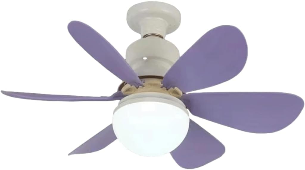 Led-deckenventilator Mit Fernbedienung – 3 Geschwindigkeiten, 3 Farben, Dimmbar – Für Schlafzimmer Und Wohnzimmer – Lila