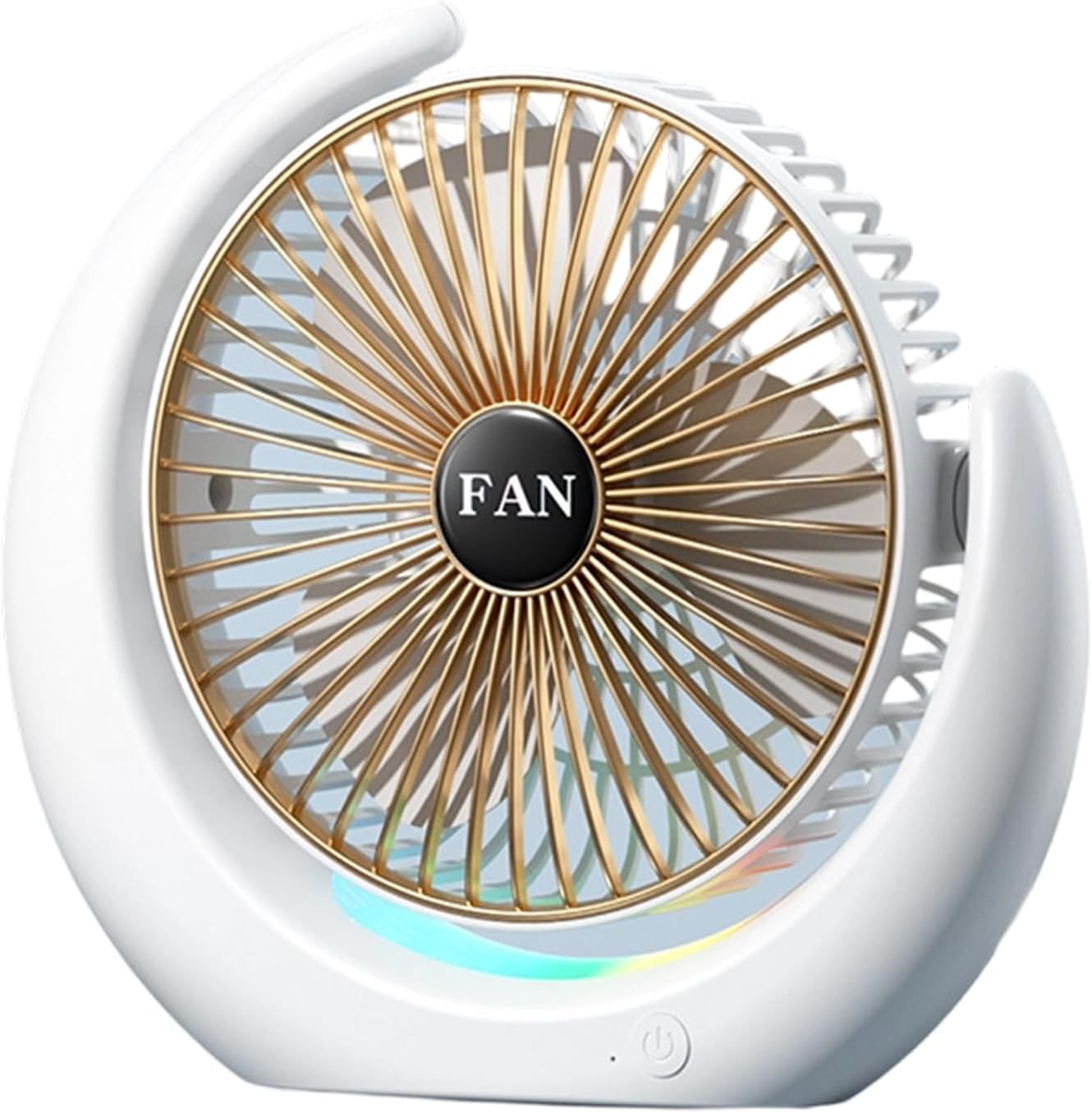 Tragbarer, Leiser Ventilator, 3 Geschwindigkeitsstufen, Usb-c-ladeanschluss, Einklemmschutz, Bürstenloser Motor, Ideal Fürs Homeoffice, Weiß
