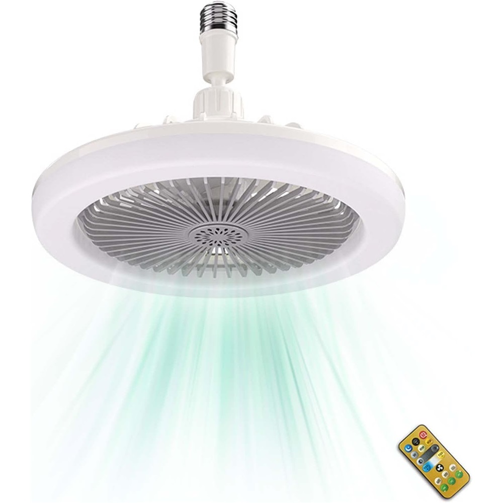 Deckenventilator Mit Lampe, Geräuschloser Kronleuchter Mit Licht Und Fernbedienung, Deckenventilator Mit Licht (weiß, 26 Cm)