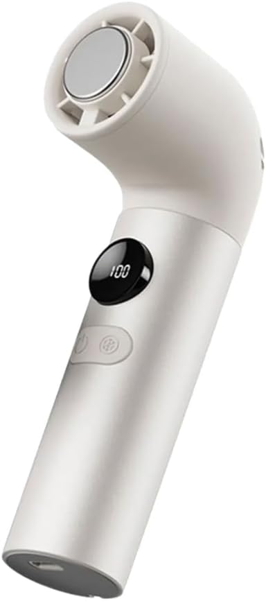 Tragbarer Ventilator – 3000 Mah, 18.000 U/min Einstellbarer Turbinenmotor, Flexibler Schlauch – Für Sport, Outdoor Und Büro – Weiß