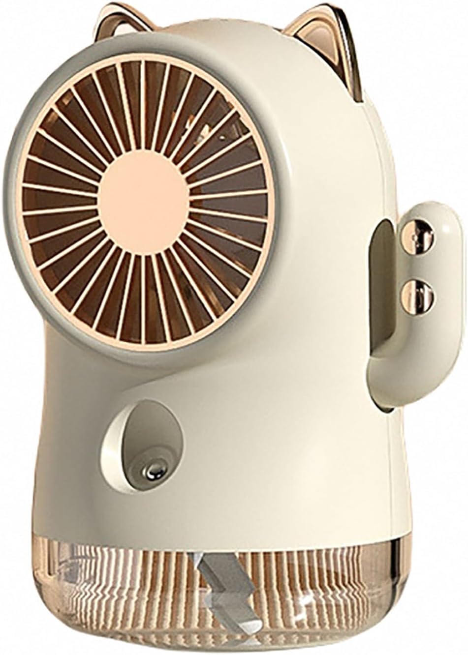 Mini-handventilator Mit Sprühfunktion, 3 Geschwindigkeitsstufen, Usb-aufladung – Für Schreibtisch Und Unterwegs – Weiß