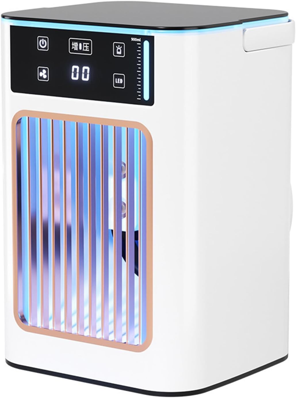 Tragbare Klimaanlage Ohne Abluft, Usb-betrieben, 3 Geschwindigkeitsstufen, 7 Leds, Nebelfunktion, Für Zuhause, Büro, Studentenwohnheim, Mini-klimaanlage (weiß)