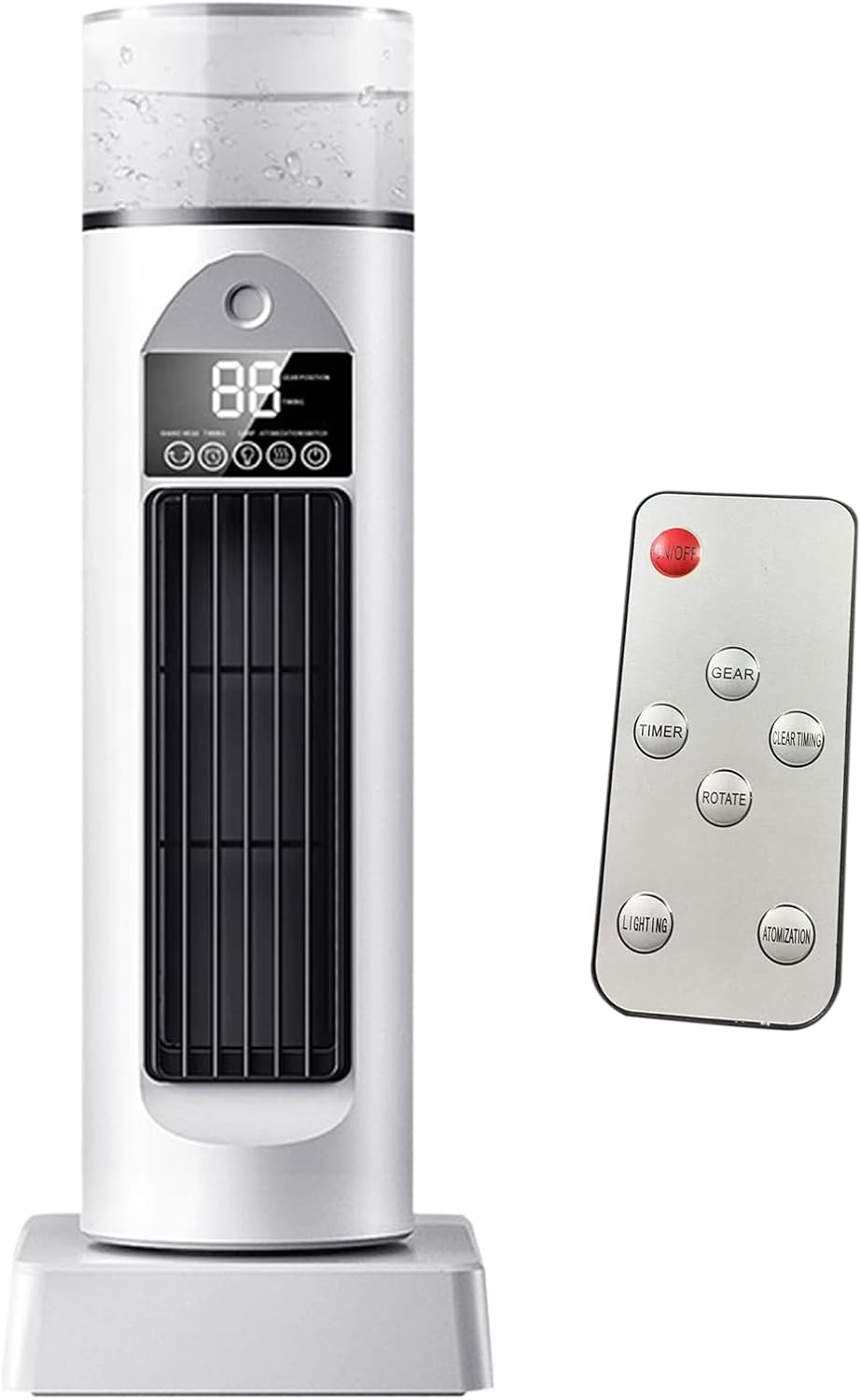 Praktische Mini-klimaanlage Mit Nebelfunktion, 6 Geschwindigkeitsstufen, 120°-weitwinkel-luftstrom, Usb-aufladbar, Led-anzeige, Für Zuhause Und Büro, Weiß