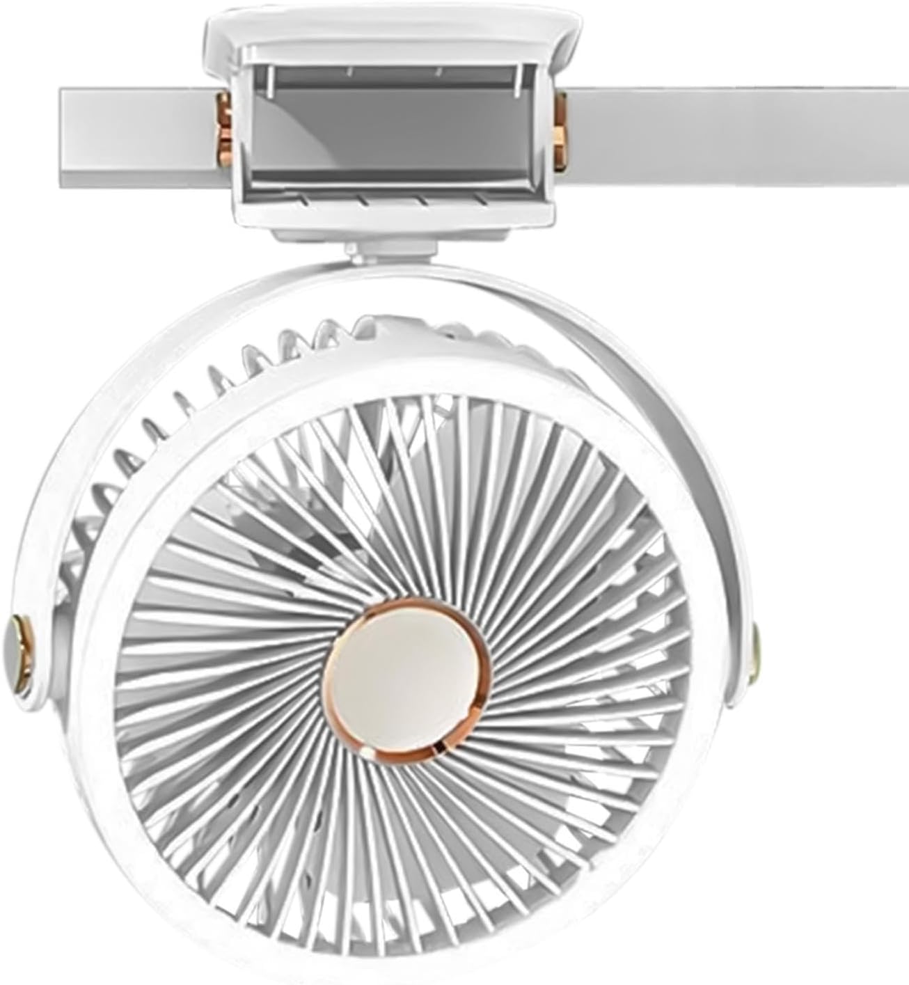 Leiser Ventilator – Tragbarer Clip-ventilator, Usb-ladefunktion, 2000-mah-akku, 3 Geschwindigkeitsstufen, Mit Nachtlicht, Für Den Innen- Und Außenbereich, Weiß