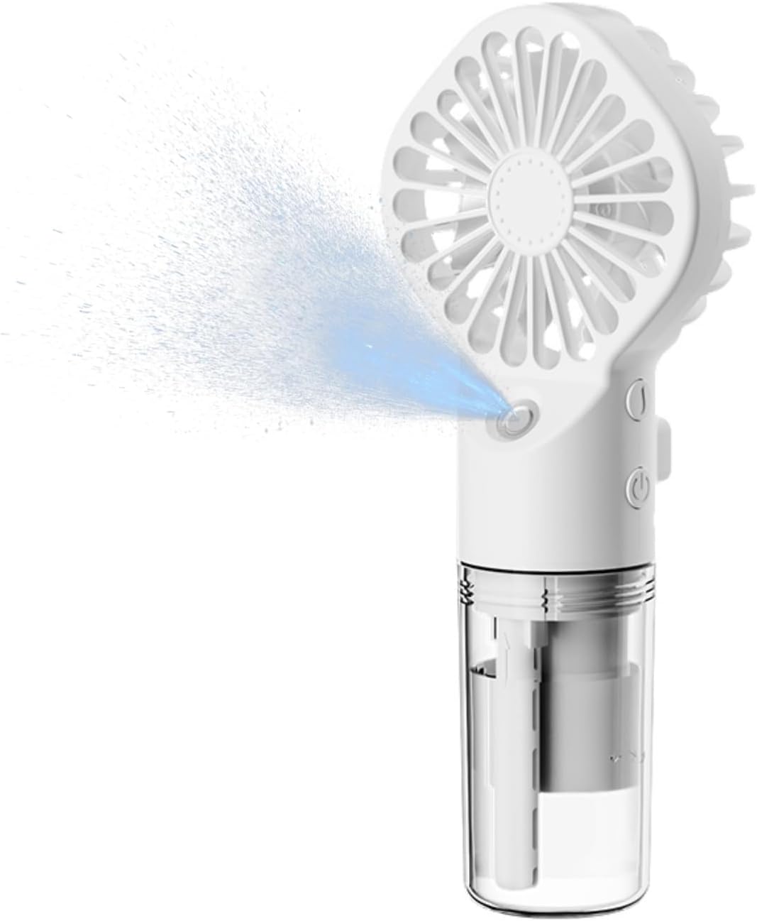 Tragbarer Sprühventilator – Handventilator Mit Sprühfunktion – Usb-c-aufladbar – 4 Geschwindigkeitsstufen – Weiß