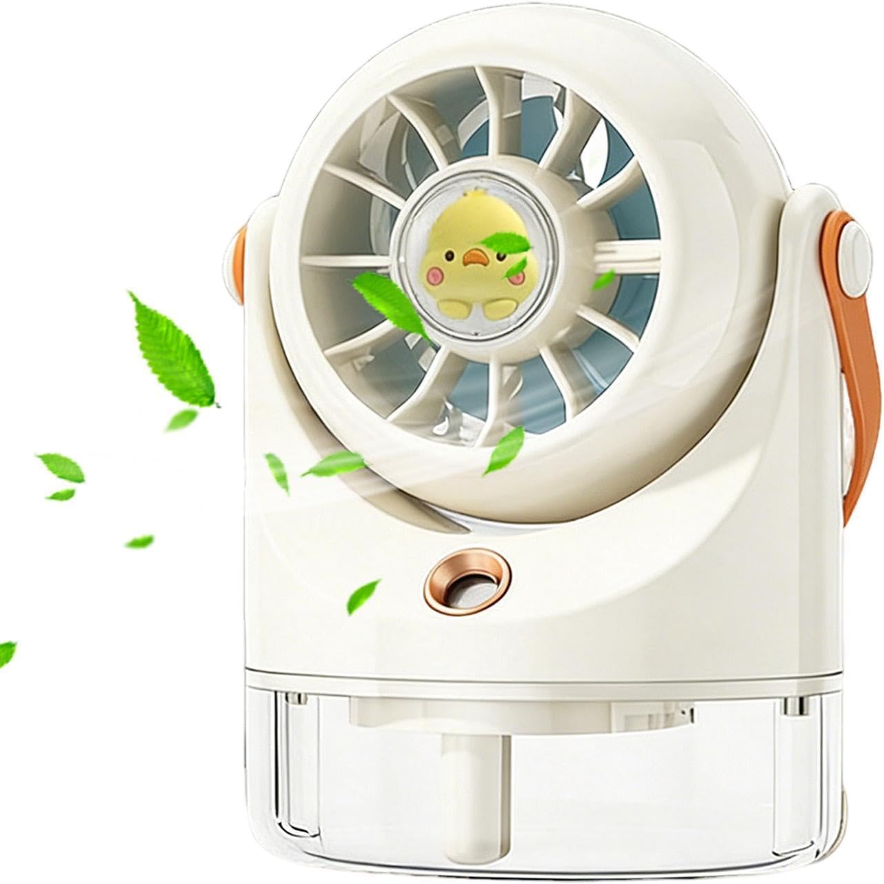 Wiederaufladbarer Und Leistungsstarker Sprühventilator Tragbar Für Zuhause, Schlafzimmer, Büro Und Wandern – Weiß