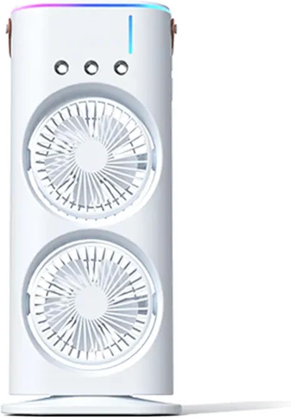 Mini-tragbare Klimaanlage, Doppelseitiger Persönlicher Nebelventilator, Luftbefeuchterventilator Mit Led-licht (weiß)