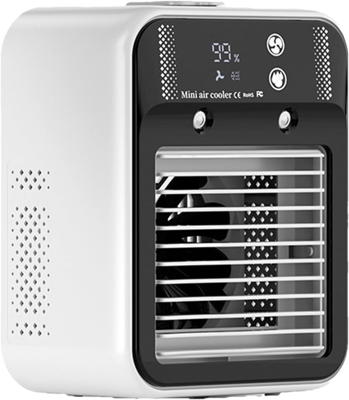 Leise, Tragbare Klimaanlage, 2 Sprühdüsen, Led-anzeige, 500-ml-wassertank, Usb-c-anschluss, Geeignet Für Reisen Und Zuhause, Weiß