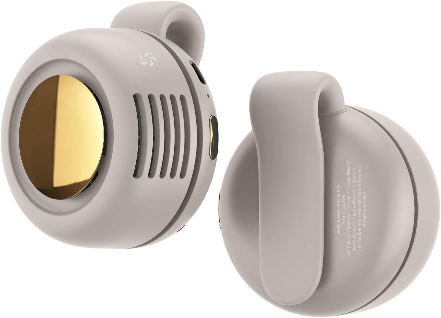 Verstellbarer, Tragbarer Hängeventilator – Mini-nackenventilator Mit 3 Geschwindigkeitsstufen, 900-mah-akku – Kühlendes Gerät Für Hemden Und Arbeit – Weiß