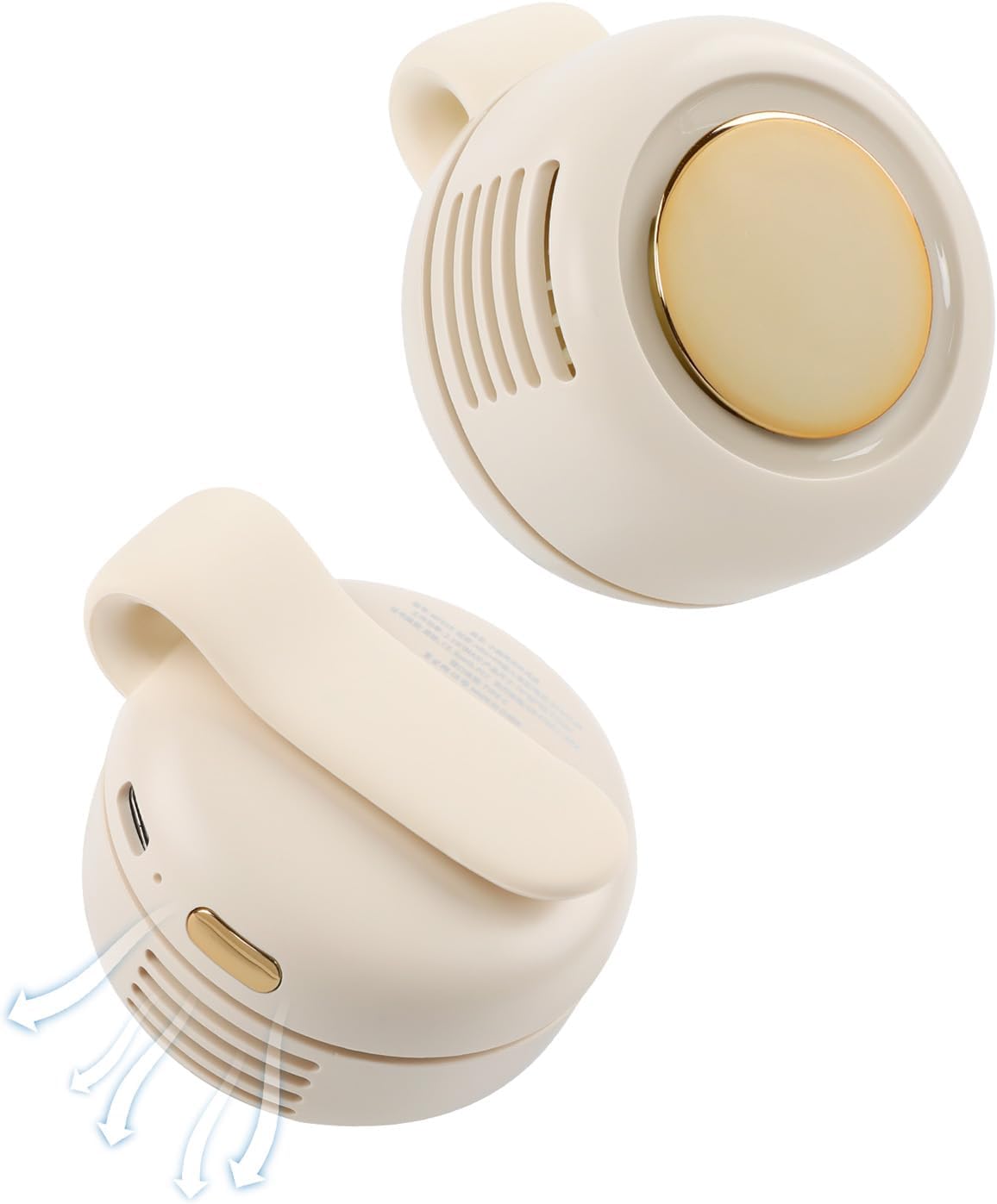 Mini-ventilator – Ideal Als Reisegeschenk – Rotorblattlos, Leise, 3 Geschwindigkeitsstufen – Zum Anclipsen Für Draußen Oder Im Büro – Weiß