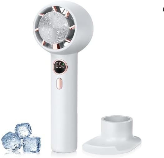 Tragbarer Ventilator Mit Eiskalter Kühlung, 2000-mah-akku, Vielseitig Einsetzbar: Für Den Schreibtisch Und Unterwegs, Usb-stromversorgung Für Zuhause Und Reisen, Weiß