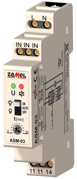 Domotikkomponente Zamel Asm-03 16a 230v Din-schienenmontage