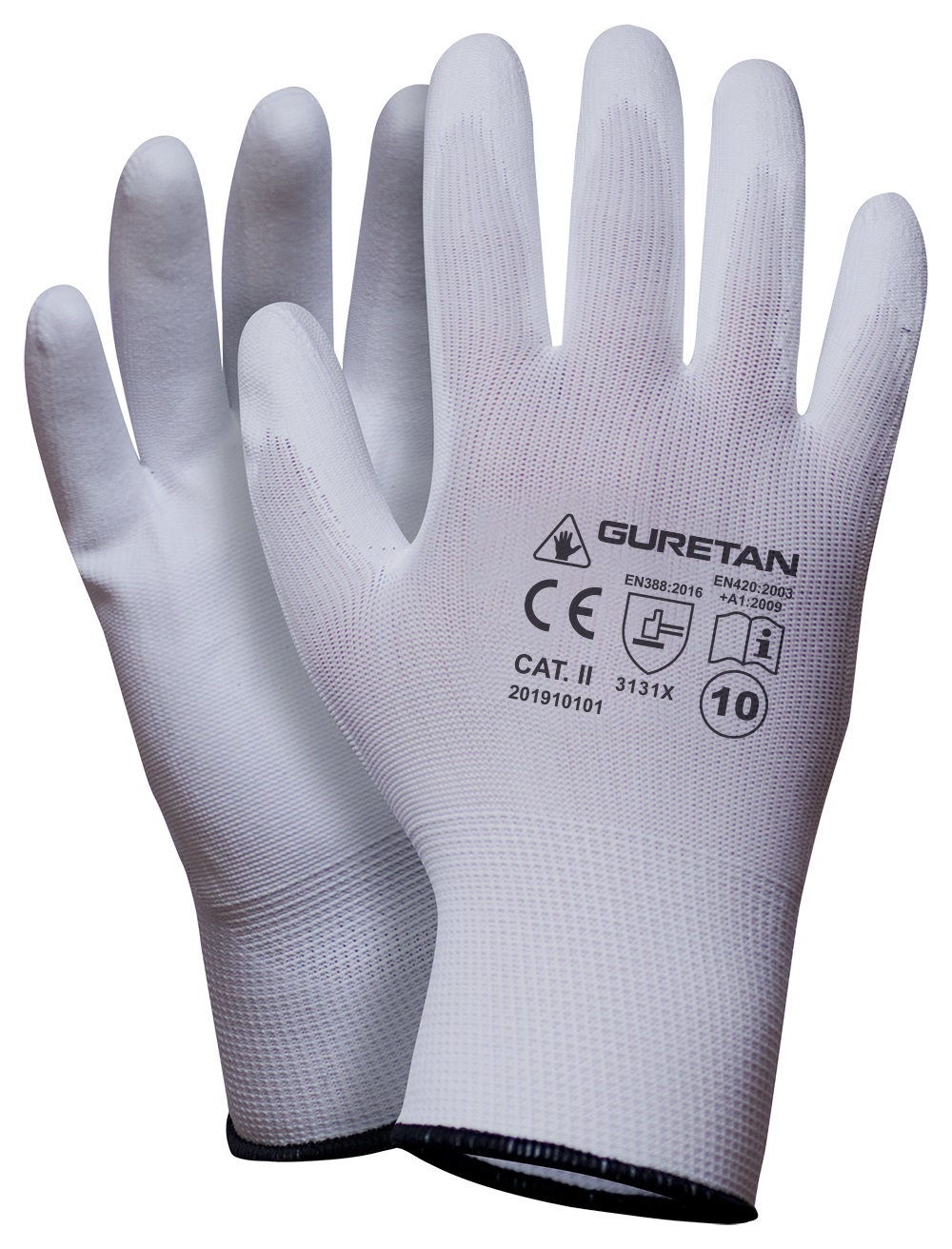 Polyester- Und Polyurethanhandschuhe Guretan (rtepo) Weiß R.7 - 12.0 Par - Rek Gureb7