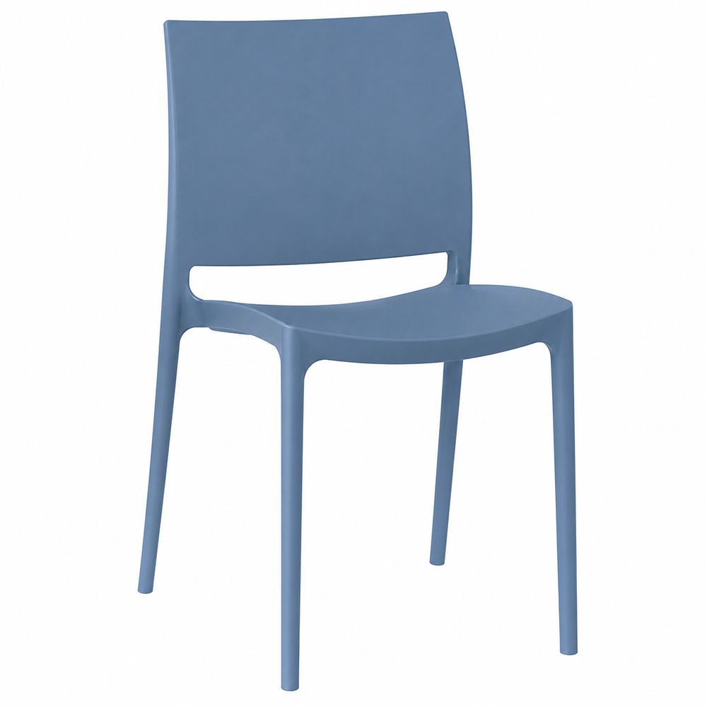 Esszimmerstuhl Altea Aus Blauem Kunststoff, Komfortmodell