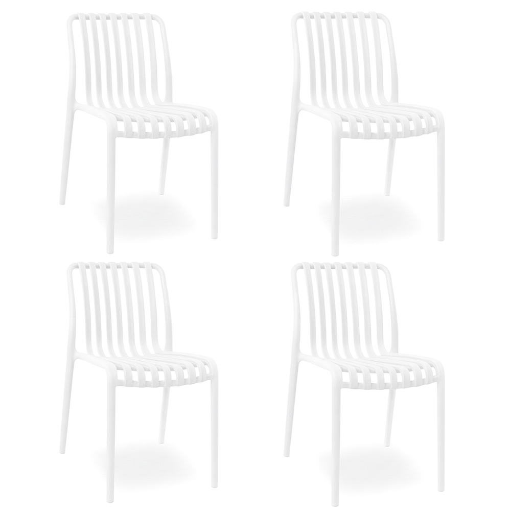 Isi-outdoor-stuhl Aus Robustem Kunststoff, Modell Mit Erstklassigem Komfort, Weiß (4er-set)