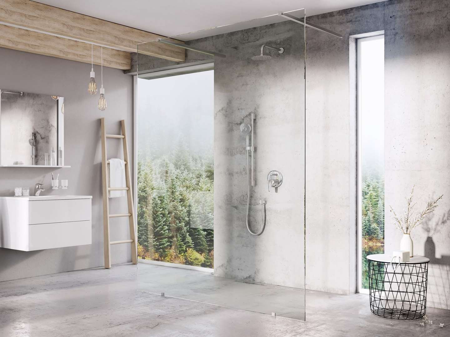 Ravak Walk-in - Duschwand Walk-in Free Set 120, 120x200 Cm, Chrom/klarglas Gw9fg0c0sz1