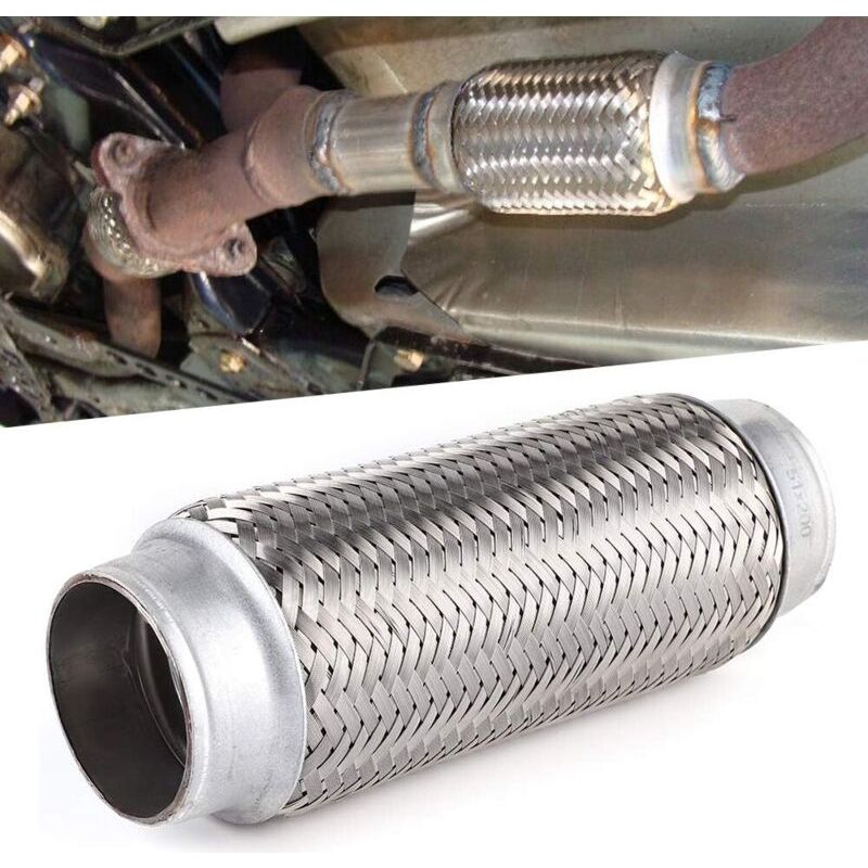 Flexibles Auspuffrohr, Robuster Auspuffschlauch Aus Edelstahl, Universelles Flexibles Auspuffverbindungs-reparaturrohr Für Den Vorderen Auspuff (51 Mm X 200 Mm)