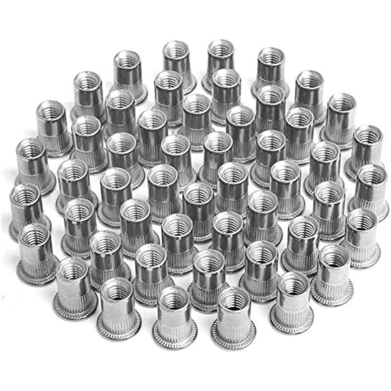 Packung Mit 100 Nietmuttern M4, M5, M6, M8, Edelstahl, Präzisionsgewinde Für Sichere Befestigung, Geeignet Für Holz, Kunststoff Und Metall