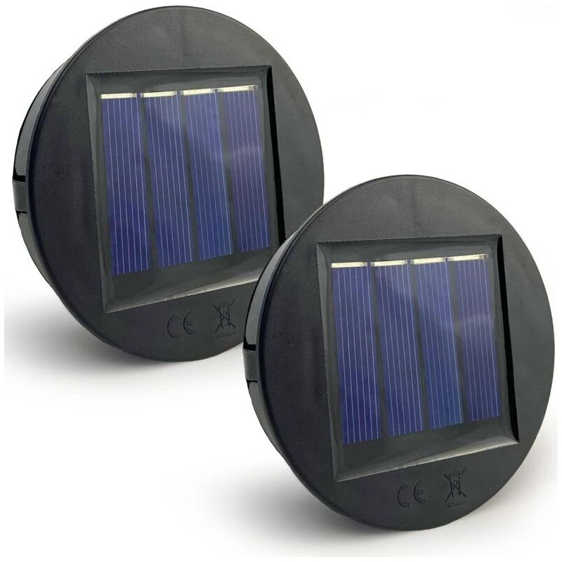 Set Mit 2 Ersatz-solarleuchten, 8 Cm Durchmesser, Mit Klaren Leds, Ersatz-solarabdeckungen, Ip65 Wasserdichte Solar-led-abdeckung Für Garten- Und Diy-solarleuchten