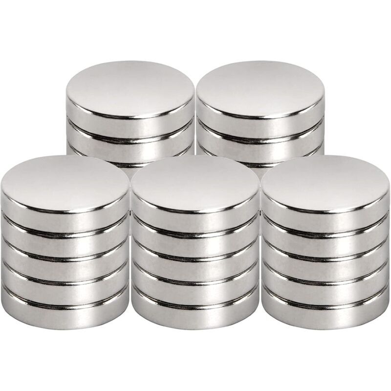 – Neodym-magnet 15 Mm X 3 Mm – Magnetkraft Bis Zu 18 Blatt A4-papier – Dreifache Nickel-kupfer-beschichtung – Packung Mit 25 Stück