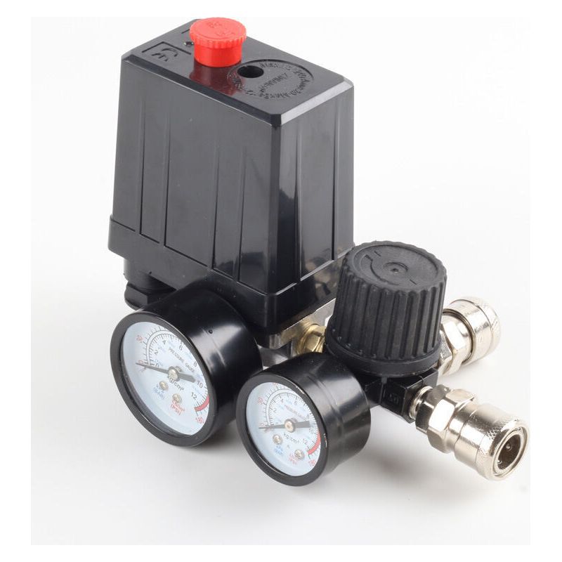 220-v-luftkompressor-druckregler Mit Manometer, 0–180 Psi Messbereich, 3000 L/min Durchflussrate, Einfache Installation In Allen Umgebungen
