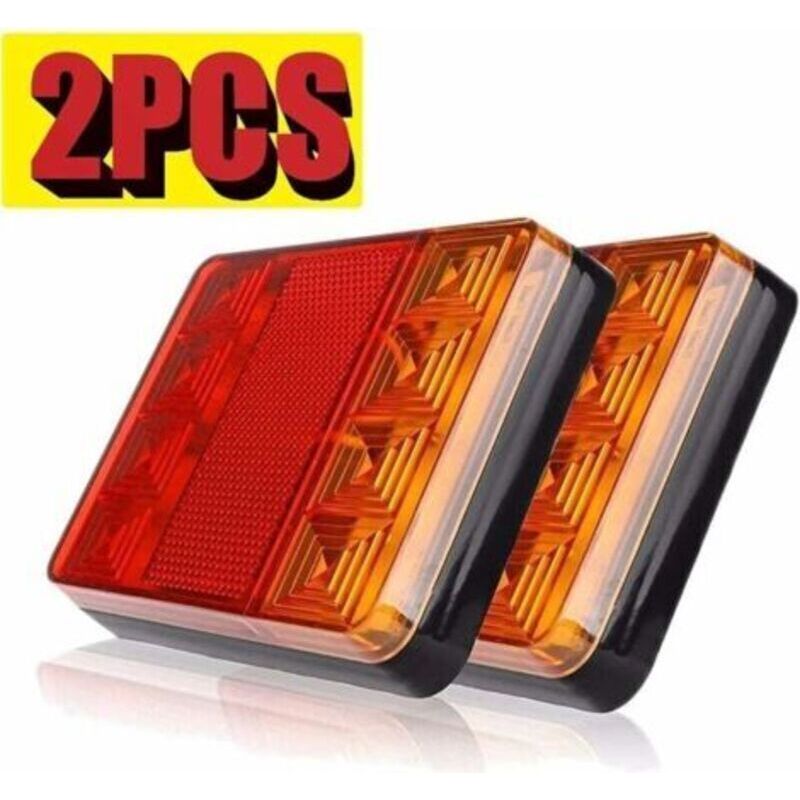 Set Mit 2 12-v-led-rückleuchten, Wasserdicht (schutzart Ip65), 20 Hochleistungs-leds. Für Anhänger, Lkw, Boote Und Wohnwagen.