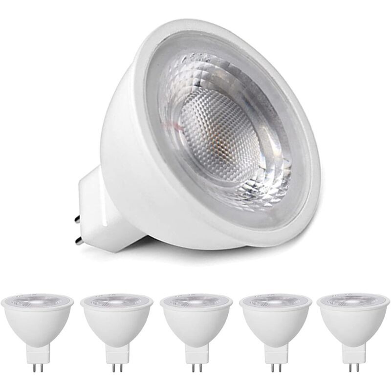 Mr16 Led-lampen, Warmweiß 3000 K, Mr16 Gu5.3 Led 5 W Ersatz Für 50 W/40 W Halogenlampen, 500 Lm Led-beleuchtung, Ac/dc 12 V Led-reflektorlampen, Flimmerfrei, Nicht Dimmbar, 5er-pack [c]